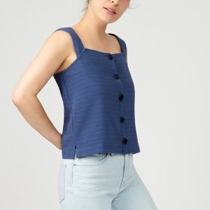 NWT!! - J.Crew Textured Button Front Tank - Medium